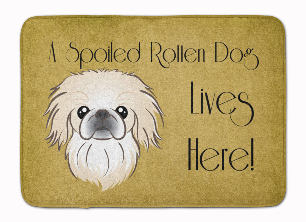 Pekingese Spoiled Dog Lives Here Memory Foam Kitchen Mat Machine Washable Anti-Fatigue Cushion Comfort Bath or Kitchen Rug