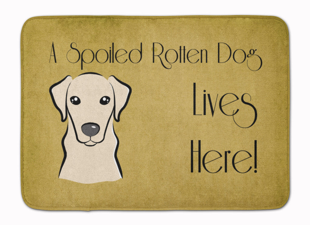 Yellow Labrador Spoiled Dog Lives Here Memory Foam Kitchen Mat Machine Washable Anti-Fatigue Cushion Comfort Bath or Kitchen Rug