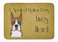 Boxer Spoiled Dog Lives Here Memory Foam Kitchen Mat Machine Washable Anti-Fatigue Cushion Comfort Bath or Kitchen Rug