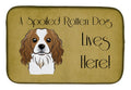 Cavalier Spaniel Spoiled Dog Lives Here Dish Drying Mat Absorbent Dish Drying Mat Pad for Kitchen Counter Dish Drainer Mat for Countertop, 14 x 21", Multicolor