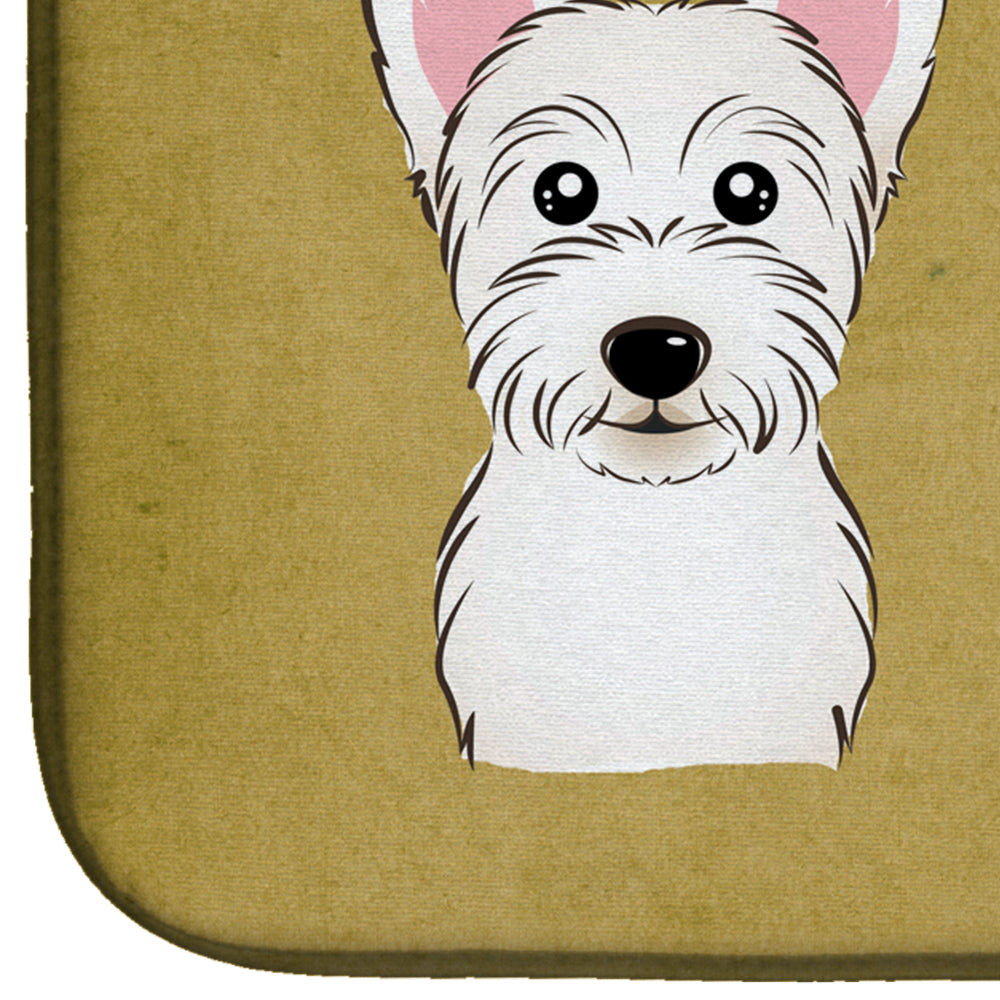 Westie Spoiled Dog Lives Here Dish Drying Mat Absorbent Dish Drying Mat Pad for Kitchen Counter Dish Drainer Mat for Countertop, 14 x 21", Multicolor