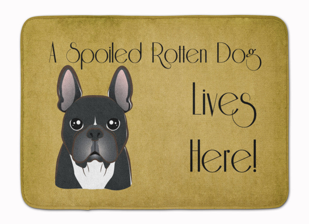 French Bulldog Spoiled Dog Lives Here Memory Foam Kitchen Mat Machine Washable Anti-Fatigue Cushion Comfort Bath or Kitchen Rug