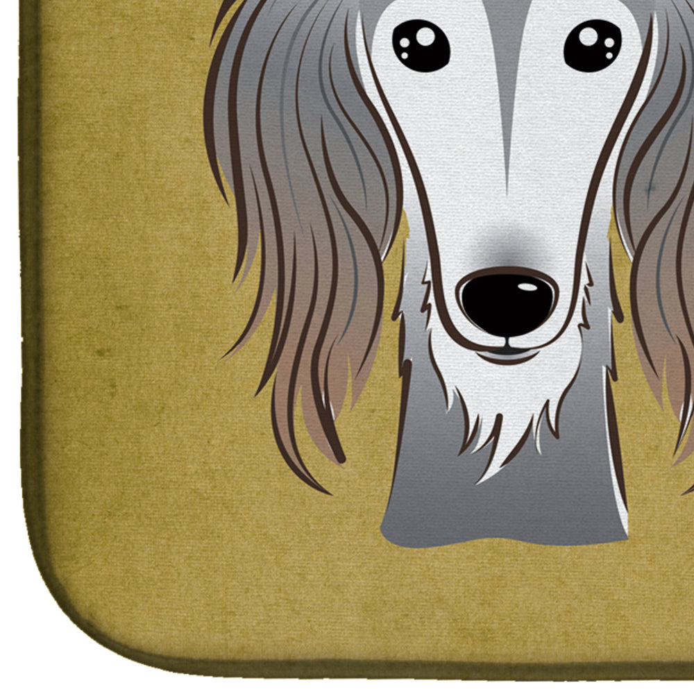 Saluki Spoiled Dog Lives Here Dish Drying Mat Absorbent Dish Drying Mat Pad for Kitchen Counter Dish Drainer Mat for Countertop, 14 x 21", Multicolor