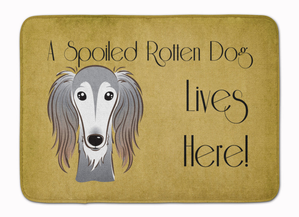 Saluki Spoiled Dog Lives Here Memory Foam Kitchen Mat Machine Washable Anti-Fatigue Cushion Comfort Bath or Kitchen Rug