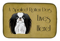 Japanese Chin Spoiled Dog Lives Here Dish Drying Mat Absorbent Dish Drying Mat Pad for Kitchen Counter Dish Drainer Mat for Countertop, 14 x 21", Multicolor