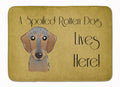 Wirehaired Dachshund Spoiled Dog Lives Here Memory Foam Kitchen Mat Machine Washable Anti-Fatigue Cushion Comfort Bath or Kitchen Rug