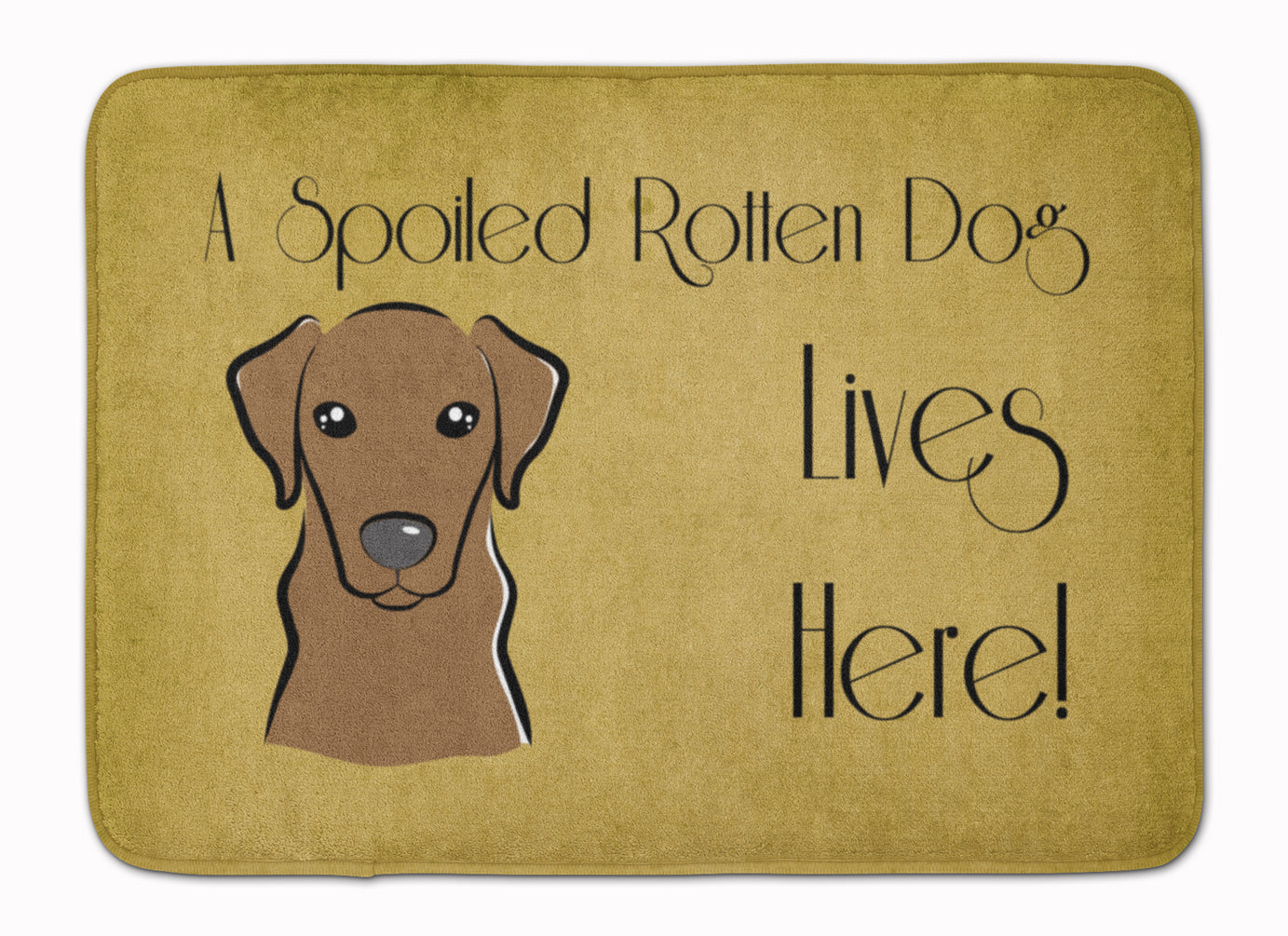 Chocolate Labrador Spoiled Dog Lives Here Memory Foam Kitchen Mat Machine Washable Anti-Fatigue Cushion Comfort Bath or Kitchen Rug
