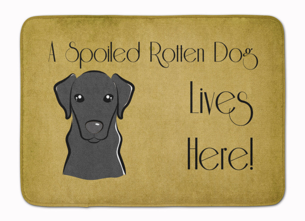 Black Labrador Spoiled Dog Lives Here Memory Foam Kitchen Mat Machine Washable Anti-Fatigue Cushion Comfort Bath or Kitchen Rug