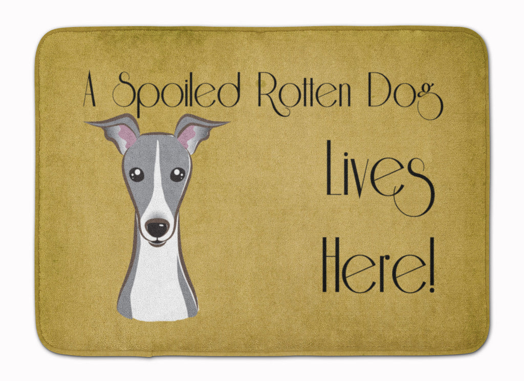 Italian Greyhound Spoiled Dog Lives Here Memory Foam Kitchen Mat Machine Washable Anti-Fatigue Cushion Comfort Bath or Kitchen Rug