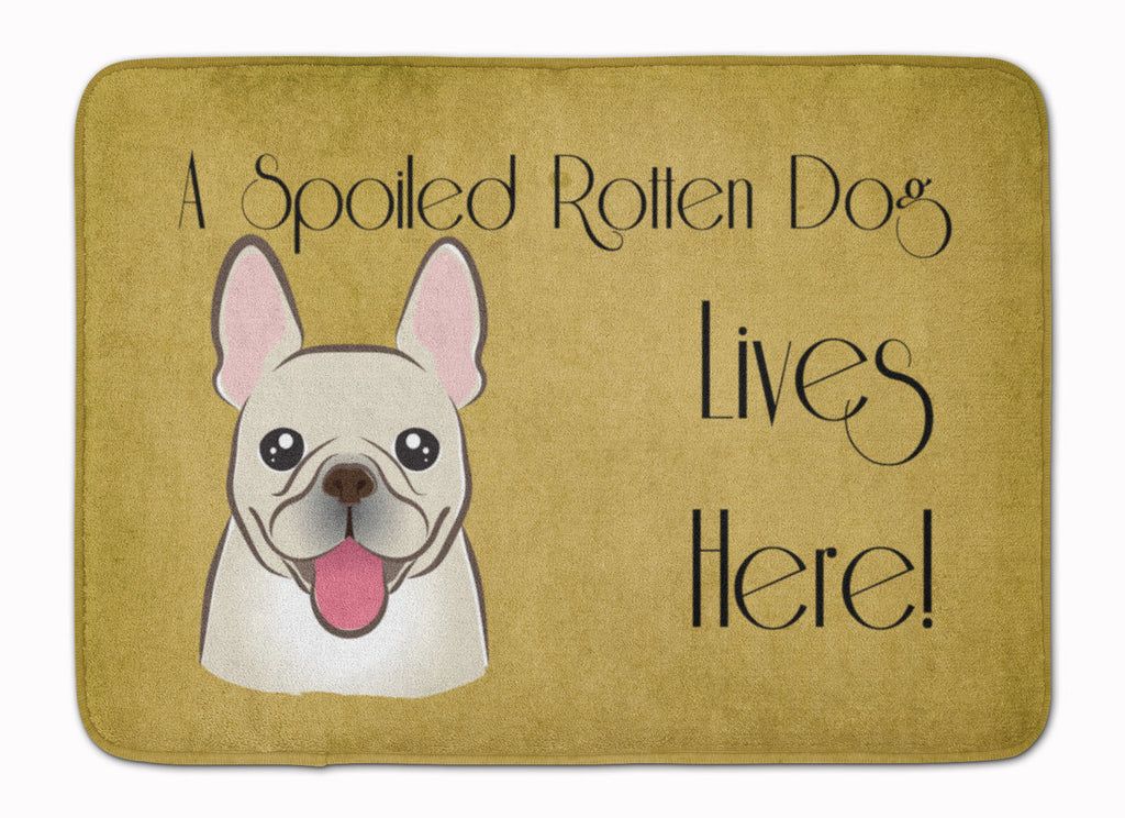 French Bulldog Spoiled Dog Lives Here Memory Foam Kitchen Mat Machine Washable Anti-Fatigue Cushion Comfort Bath or Kitchen Rug