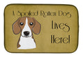 Beagle Spoiled Dog Lives Here Dish Drying Mat Absorbent Dish Drying Mat Pad for Kitchen Counter Dish Drainer Mat for Countertop, 14 x 21", Multicolor