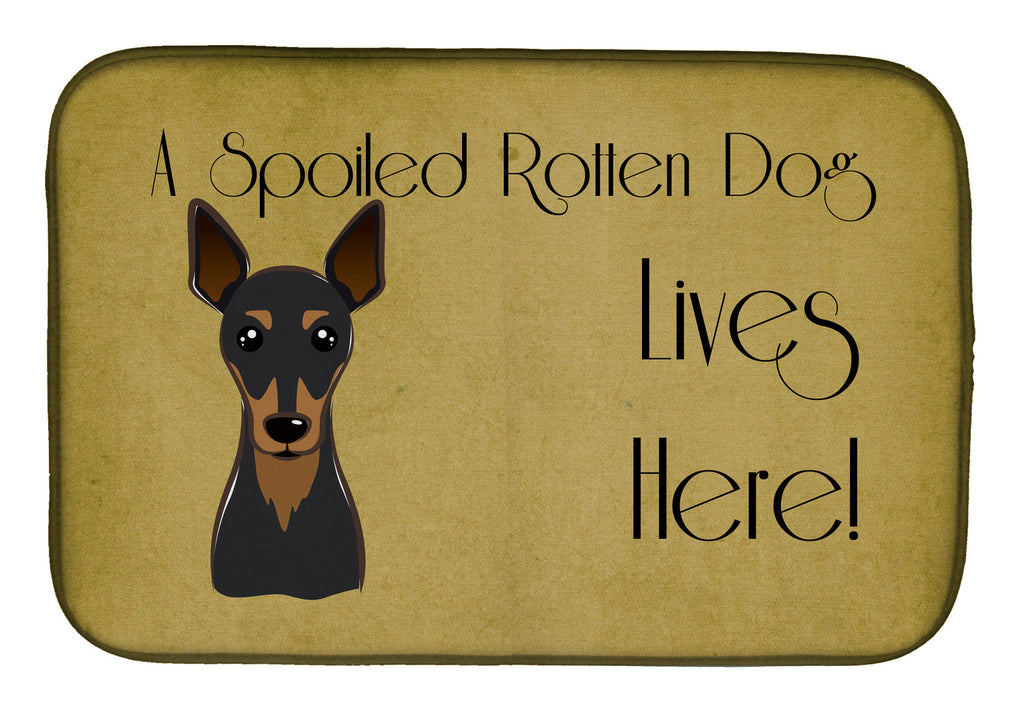 Min Pin Spoiled Dog Lives Here Dish Drying Mat Absorbent Dish Drying Mat Pad for Kitchen Counter Dish Drainer Mat for Countertop, 14 x 21", Multicolor