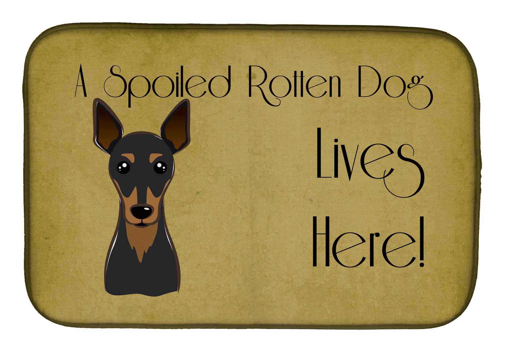 Min Pin Spoiled Dog Lives Here Dish Drying Mat Absorbent Dish Drying Mat Pad for Kitchen Counter Dish Drainer Mat for Countertop, 14 x 21", Multicolor