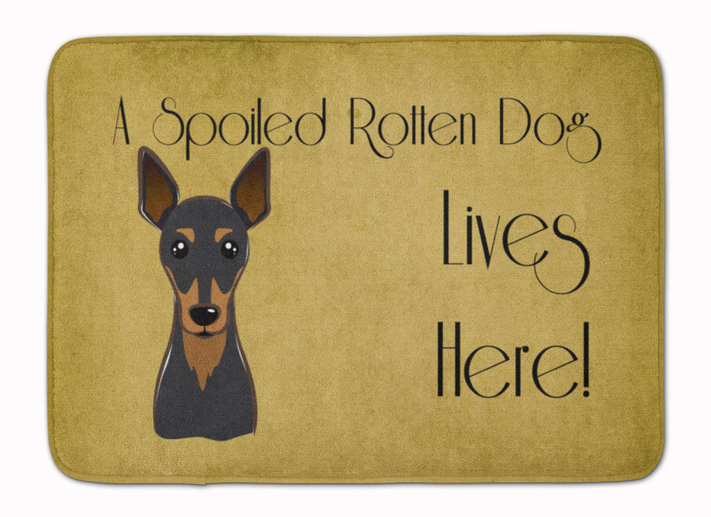 Min Pin Spoiled Dog Lives Here Memory Foam Kitchen Mat Machine Washable Anti-Fatigue Cushion Comfort Bath or Kitchen Rug