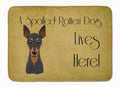 Min Pin Spoiled Dog Lives Here Memory Foam Kitchen Mat Machine Washable Anti-Fatigue Cushion Comfort Bath or Kitchen Rug