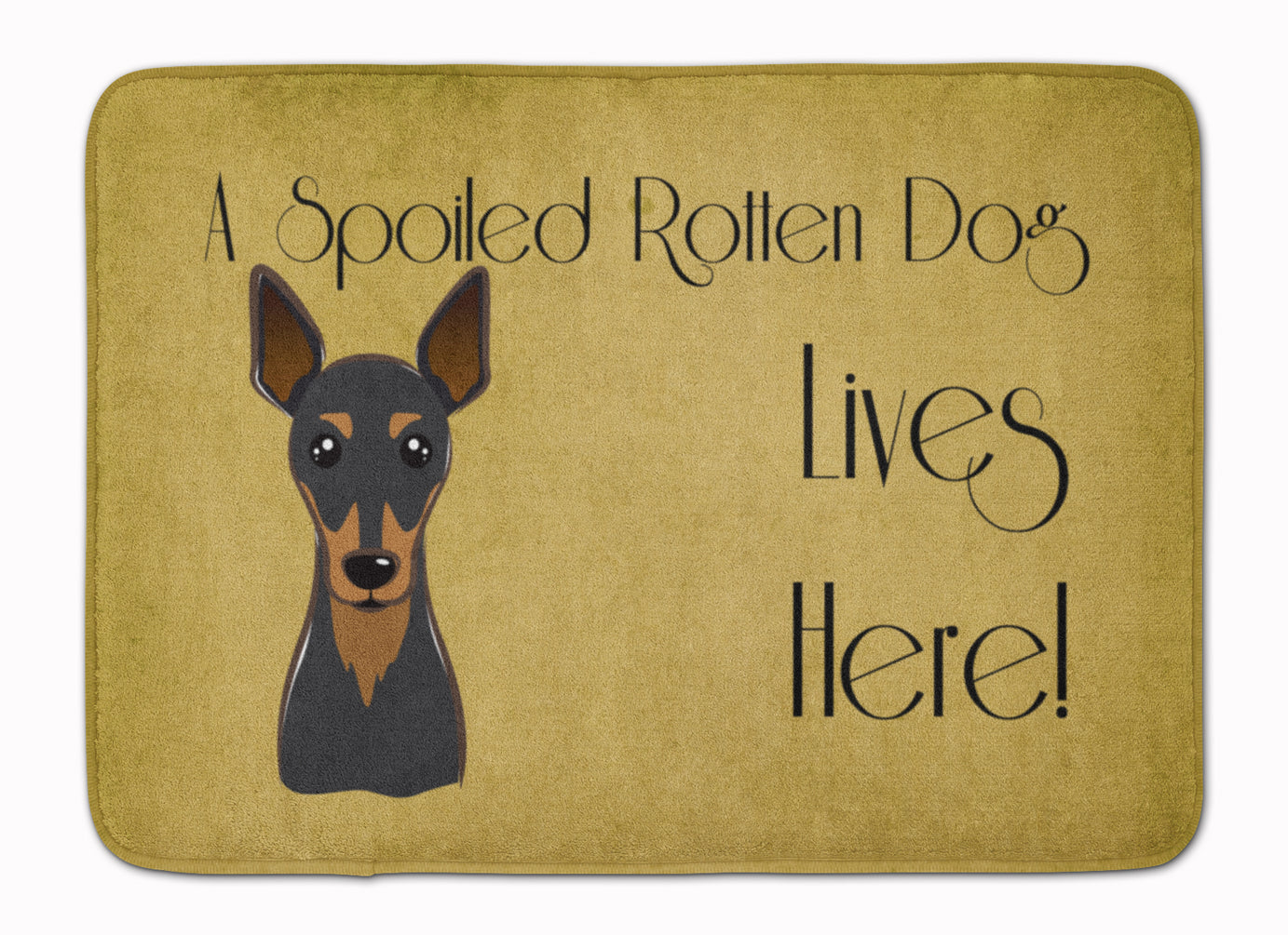 Min Pin Spoiled Dog Lives Here Memory Foam Kitchen Mat Machine Washable Anti-Fatigue Cushion Comfort Bath or Kitchen Rug