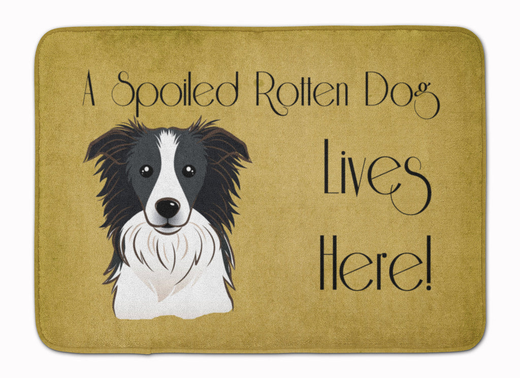 Border Collie Spoiled Dog Lives Here Memory Foam Kitchen Mat Machine Washable Anti-Fatigue Cushion Comfort Bath or Kitchen Rug