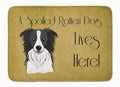Border Collie Spoiled Dog Lives Here Memory Foam Kitchen Mat Machine Washable Anti-Fatigue Cushion Comfort Bath or Kitchen Rug