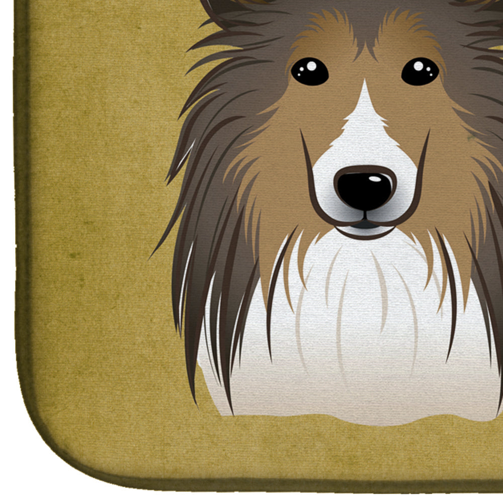 Sheltie Spoiled Dog Lives Here Dish Drying Mat Absorbent Dish Drying Mat Pad for Kitchen Counter Dish Drainer Mat for Countertop, 14 x 21", Multicolor