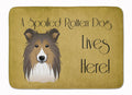 Sheltie Spoiled Dog Lives Here Memory Foam Kitchen Mat Machine Washable Anti-Fatigue Cushion Comfort Bath or Kitchen Rug