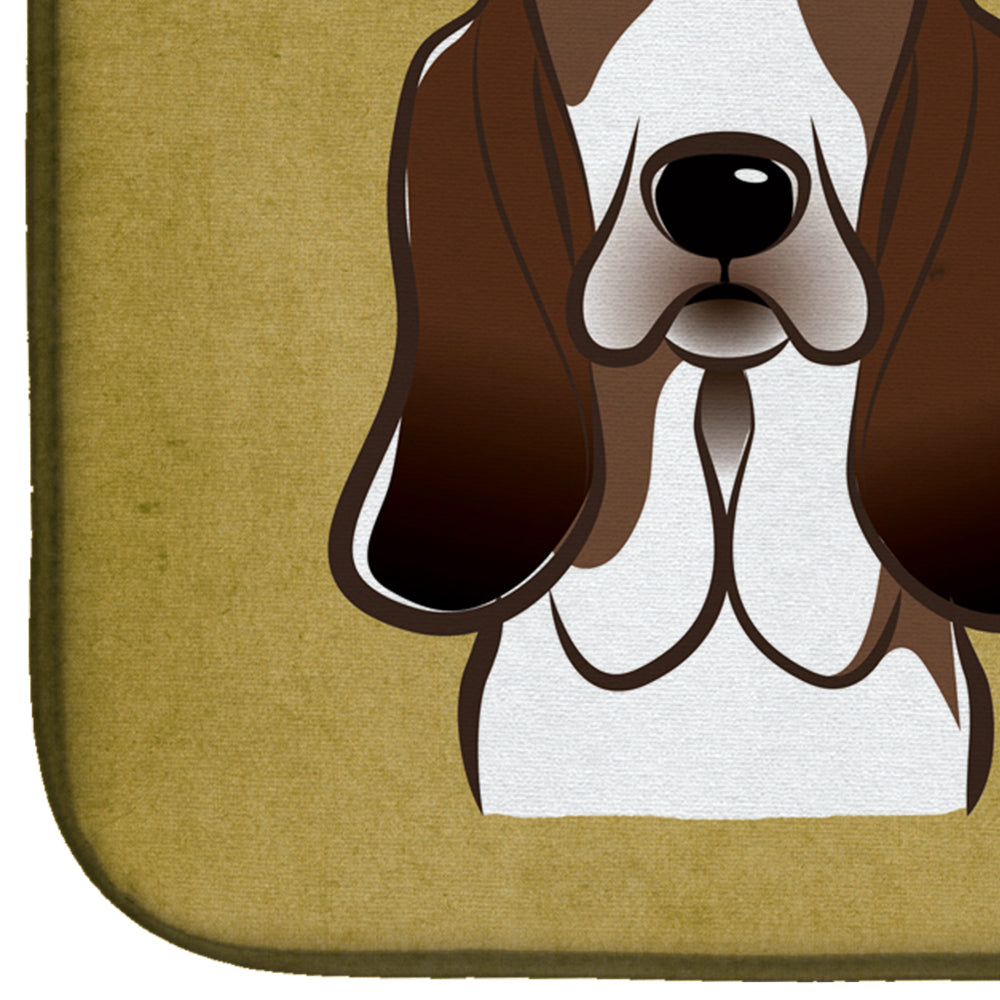 Basset Hound Spoiled Dog Lives Here Dish Drying Mat Absorbent Dish Drying Mat Pad for Kitchen Counter Dish Drainer Mat for Countertop, 14 x 21", Multicolor