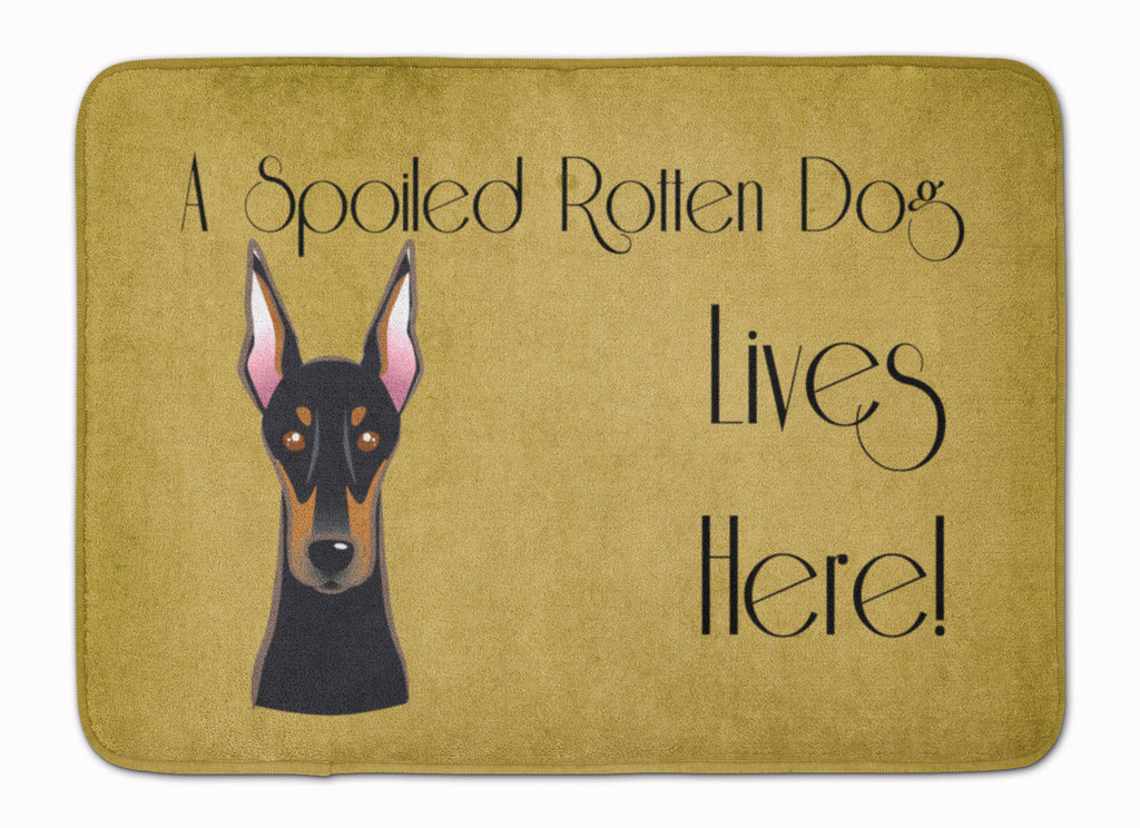 Doberman Spoiled Dog Lives Here Memory Foam Kitchen Mat Machine Washable Anti-Fatigue Cushion Comfort Bath or Kitchen Rug