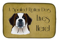 Saint Bernard Spoiled Dog Lives Here Dish Drying Mat Absorbent Dish Drying Mat Pad for Kitchen Counter Dish Drainer Mat for Countertop, 14 x 21", Multicolor