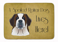 Saint Bernard Spoiled Dog Lives Here Memory Foam Kitchen Mat Machine Washable Anti-Fatigue Cushion Comfort Bath or Kitchen Rug