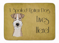 Wire Haired Fox Terrier Spoiled Dog Lives Here Memory Foam Kitchen Mat Machine Washable Anti-Fatigue Cushion Comfort Bath or Kitchen Rug