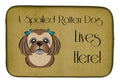 Chocolate Brown Shih Tzu Spoiled Dog Lives Here Dish Drying Mat Absorbent Dish Drying Mat Pad for Kitchen Counter Dish Drainer Mat for Countertop, 14 x 21", Multicolor