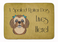 Chocolate Brown Shih Tzu Spoiled Dog Lives Here Memory Foam Kitchen Mat Machine Washable Anti-Fatigue Cushion Comfort Bath or Kitchen Rug