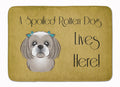 Gray Silver Shih Tzu Spoiled Dog Lives Here Memory Foam Kitchen Mat Machine Washable Anti-Fatigue Cushion Comfort Bath or Kitchen Rug