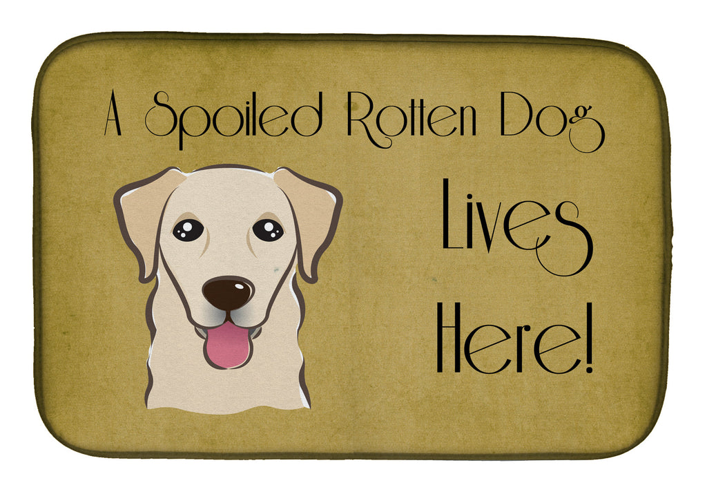 Golden Retriever Spoiled Dog Lives Here Dish Drying Mat Absorbent Dish Drying Mat Pad for Kitchen Counter Dish Drainer Mat for Countertop, 14 x 21", Multicolor