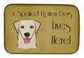 Golden Retriever Spoiled Dog Lives Here Dish Drying Mat Absorbent Dish Drying Mat Pad for Kitchen Counter Dish Drainer Mat for Countertop, 14 x 21", Multicolor