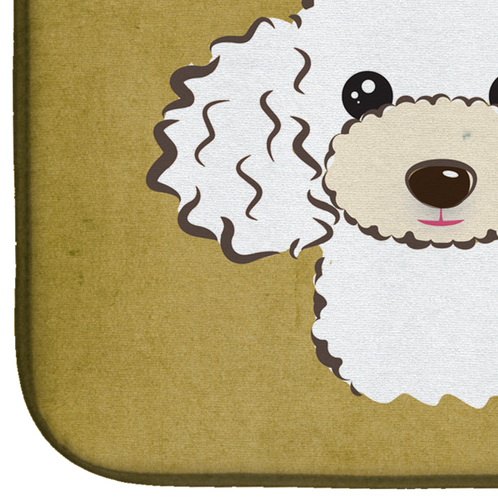 White Poodle Spoiled Dog Lives Here Dish Drying Mat Absorbent Dish Drying Mat Pad for Kitchen Counter Dish Drainer Mat for Countertop, 14 x 21", Multicolor