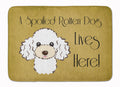 White Poodle Spoiled Dog Lives Here Memory Foam Kitchen Mat Machine Washable Anti-Fatigue Cushion Comfort Bath or Kitchen Rug