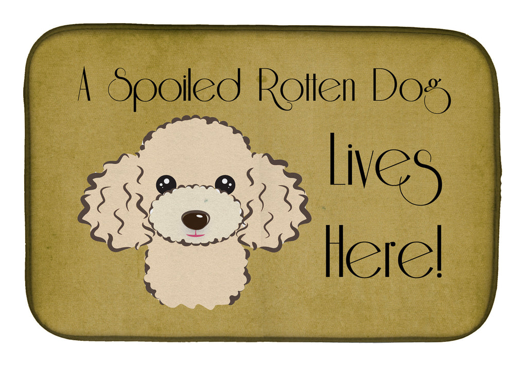 Buff Poodle Spoiled Dog Lives Here Dish Drying Mat Absorbent Dish Drying Mat Pad for Kitchen Counter Dish Drainer Mat for Countertop, 14 x 21", Multicolor