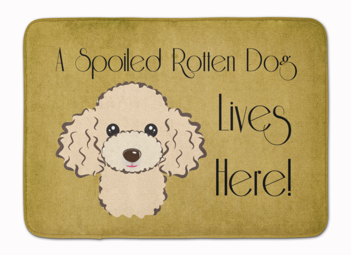 Buff Poodle Spoiled Dog Lives Here Memory Foam Kitchen Mat Machine Washable Anti-Fatigue Cushion Comfort Bath or Kitchen Rug