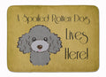 Silver Gray Poodle Spoiled Dog Lives Here Memory Foam Kitchen Mat Machine Washable Anti-Fatigue Cushion Comfort Bath or Kitchen Rug