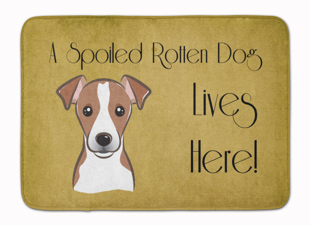 Jack Russell Terrier Spoiled Dog Lives Here Memory Foam Kitchen Mat Machine Washable Anti-Fatigue Cushion Comfort Bath or Kitchen Rug