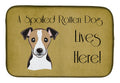 Jack Russell Terrier Spoiled Dog Lives Here Dish Drying Mat Absorbent Dish Drying Mat Pad for Kitchen Counter Dish Drainer Mat for Countertop, 14 x 21", Multicolor