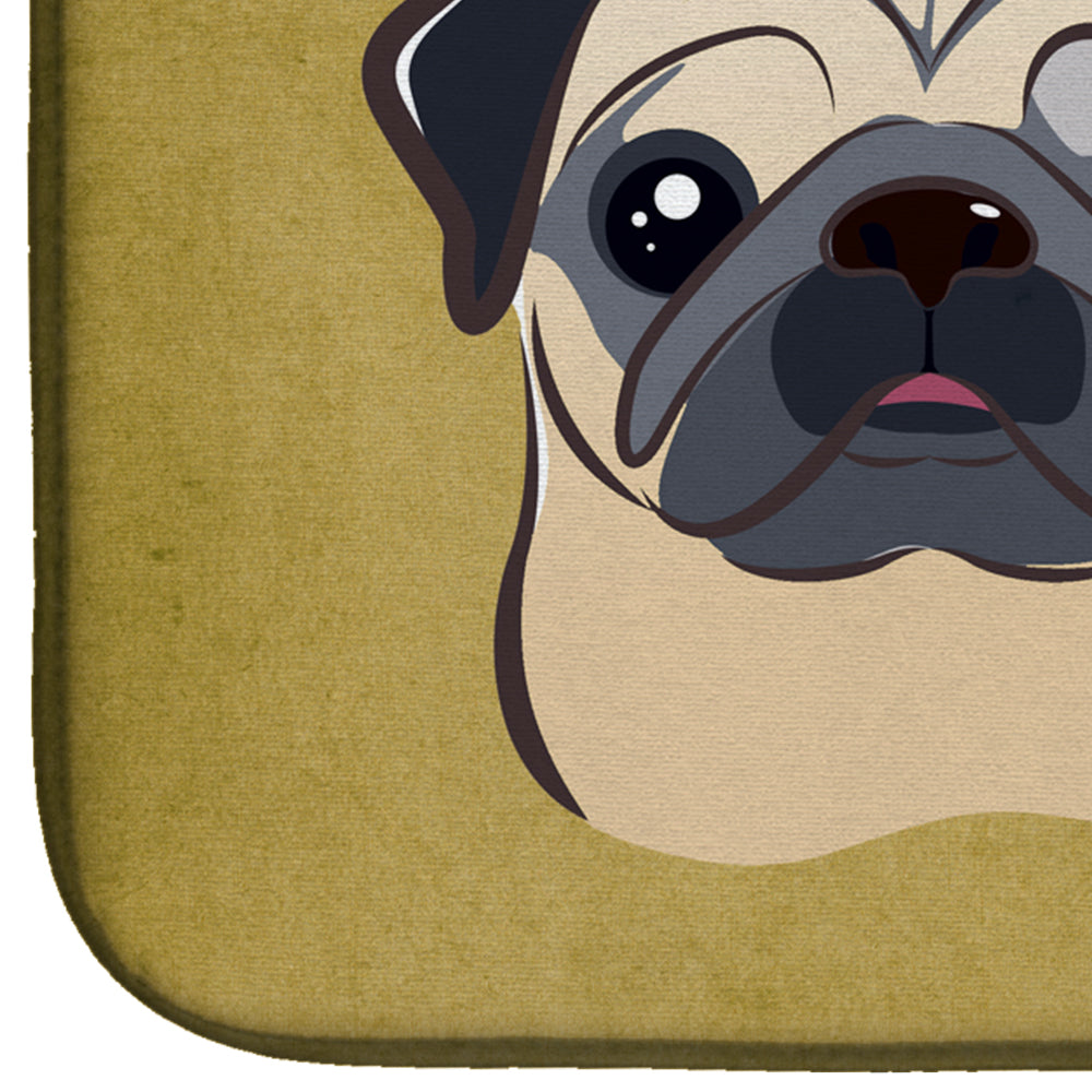 Fawn Pug Spoiled Dog Lives Here Dish Drying Mat Absorbent Dish Drying Mat Pad for Kitchen Counter Dish Drainer Mat for Countertop, 14 x 21", Multicolor
