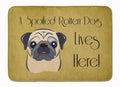 Fawn Pug Spoiled Dog Lives Here Memory Foam Kitchen Mat Machine Washable Anti-Fatigue Cushion Comfort Bath or Kitchen Rug