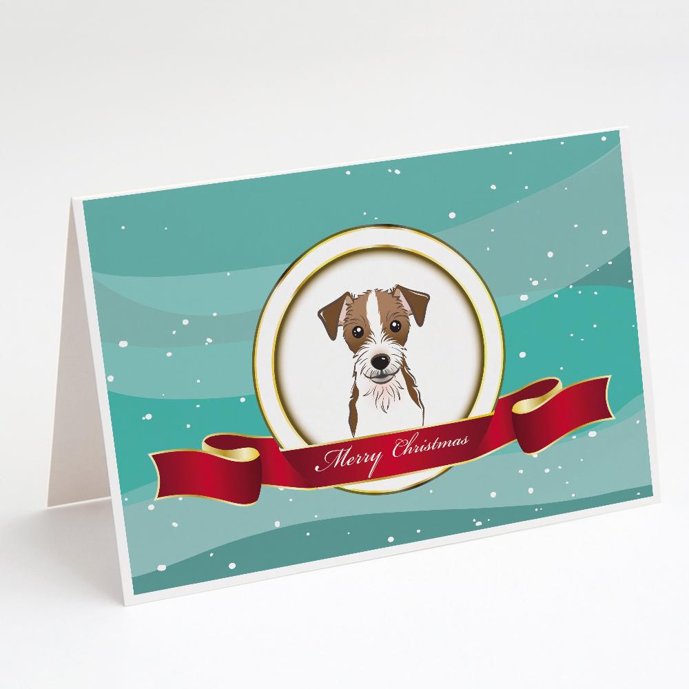 Jack Russell Terrier Merry Christmas Greeting Cards Pack of 8 Blank Cards with Envelopes Whimsical A7 Size 5x7