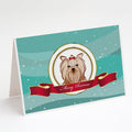 Yorkie Yorkishire Terrier Merry Christmas Greeting Cards Pack of 8 Blank Cards with Envelopes Whimsical A7 Size 5x7
