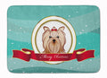 Yorkie Yorkishire Terrier Merry Christmas Memory Foam Kitchen Mat Machine Washable Anti-Fatigue Cushion Comfort Bath or Kitchen Rug