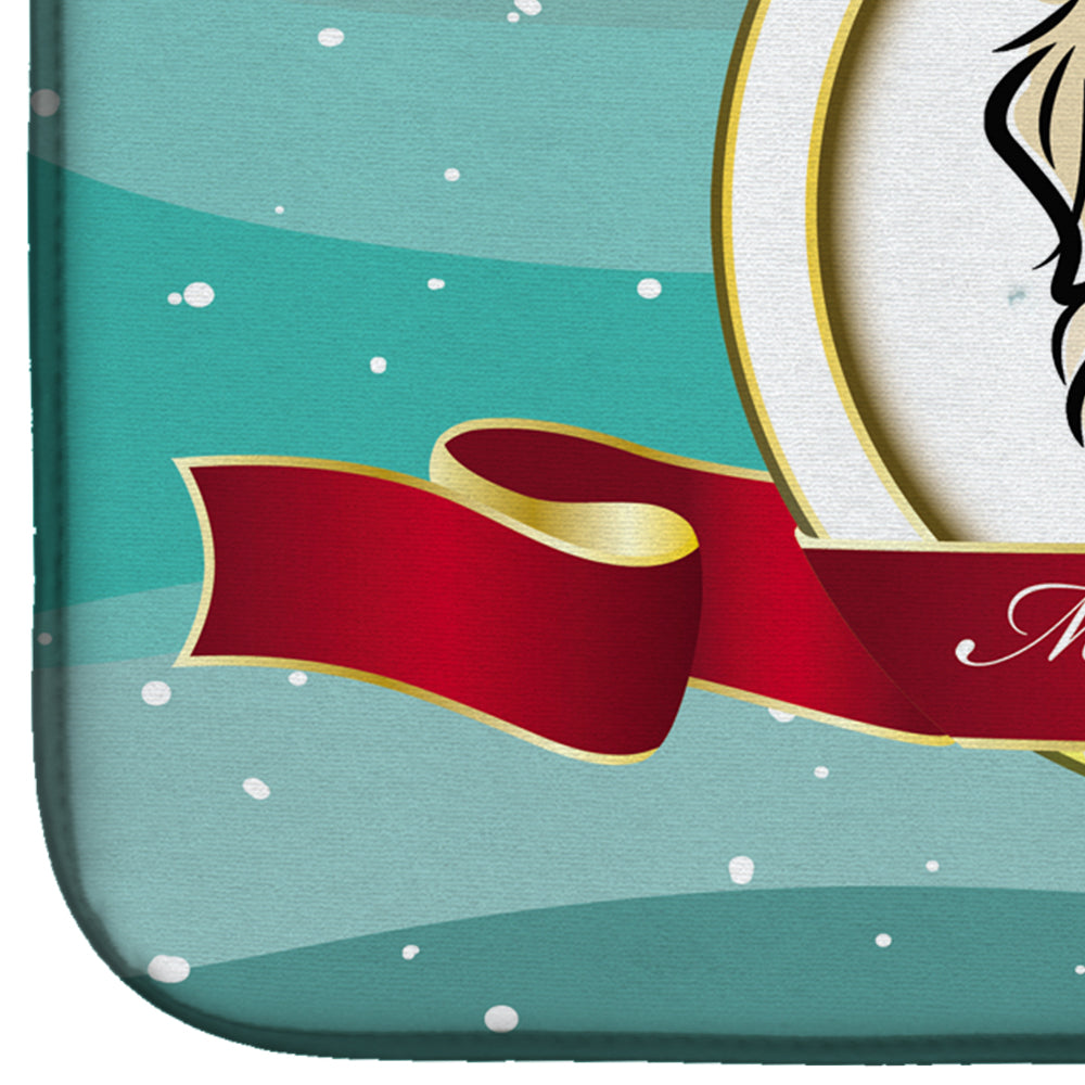 Golden Retriever Merry Christmas Dish Drying Mat Absorbent Dish Drying Mat Pad for Kitchen Counter Dish Drainer Mat for Countertop, 14 x 21", Multicolor