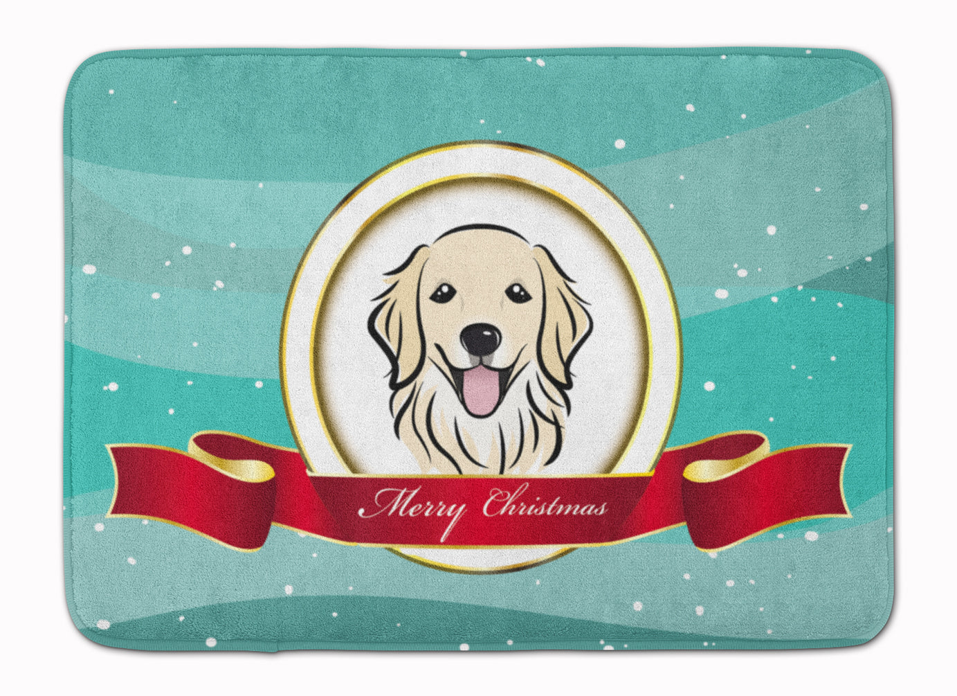 Golden Retriever Merry Christmas Memory Foam Kitchen Mat Machine Washable Anti-Fatigue Cushion Comfort Bath or Kitchen Rug