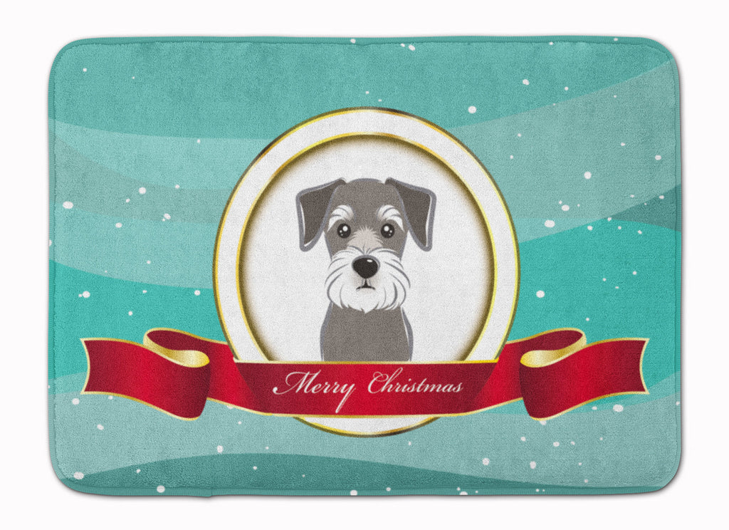 Schnauzer Merry Christmas Memory Foam Kitchen Mat Machine Washable Anti-Fatigue Cushion Comfort Bath or Kitchen Rug