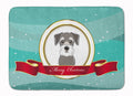 Schnauzer Merry Christmas Memory Foam Kitchen Mat Machine Washable Anti-Fatigue Cushion Comfort Bath or Kitchen Rug